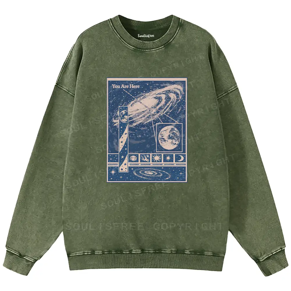 You Are Here Washed Sweatshirts