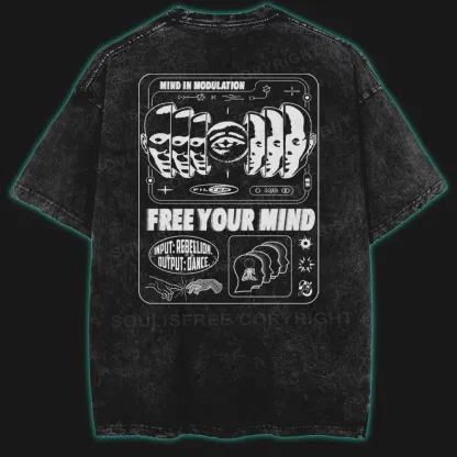 MIND IN MODULATION Washed T-shirt