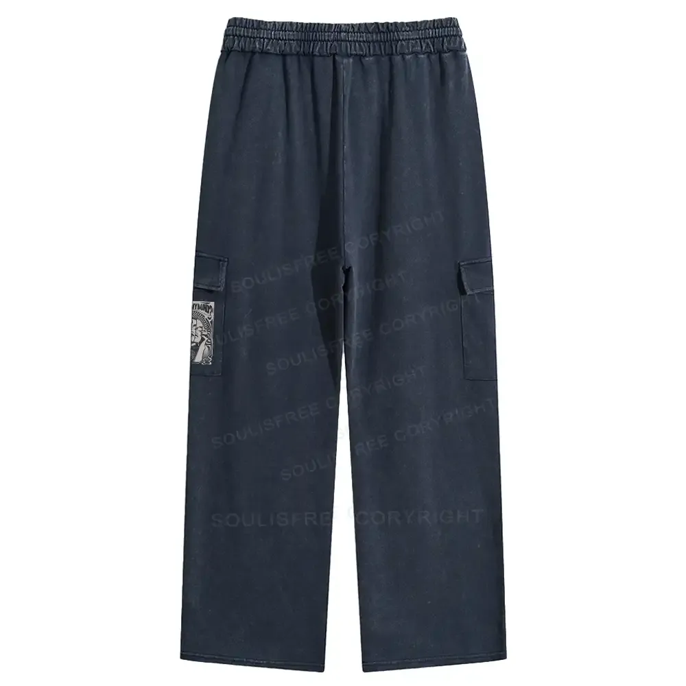 Where Is My Brain Washed Cargo pants