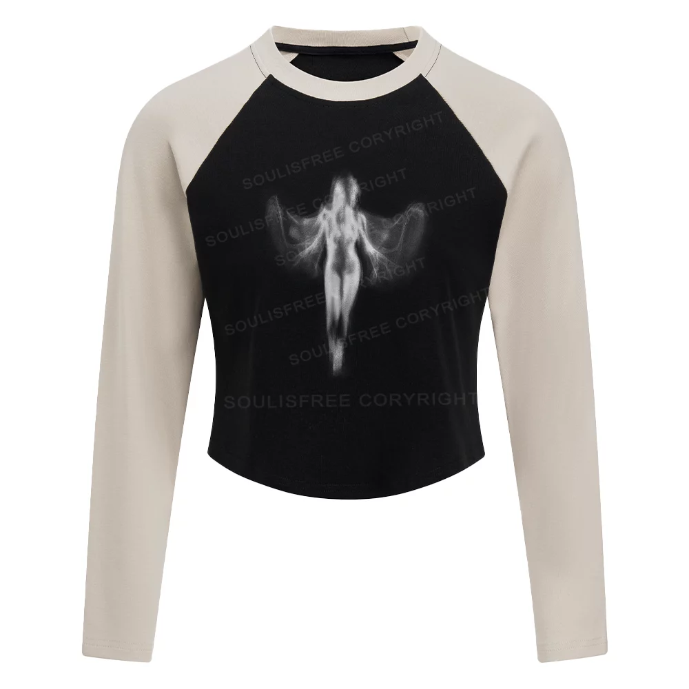 Shadow Series Raglan Long Sleeve Crop Top