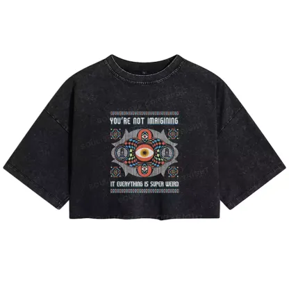 YOU'RE NOT IMAIGINING IT EUERYTHING IS SUPER WEIRD Washed Crop T-shirt