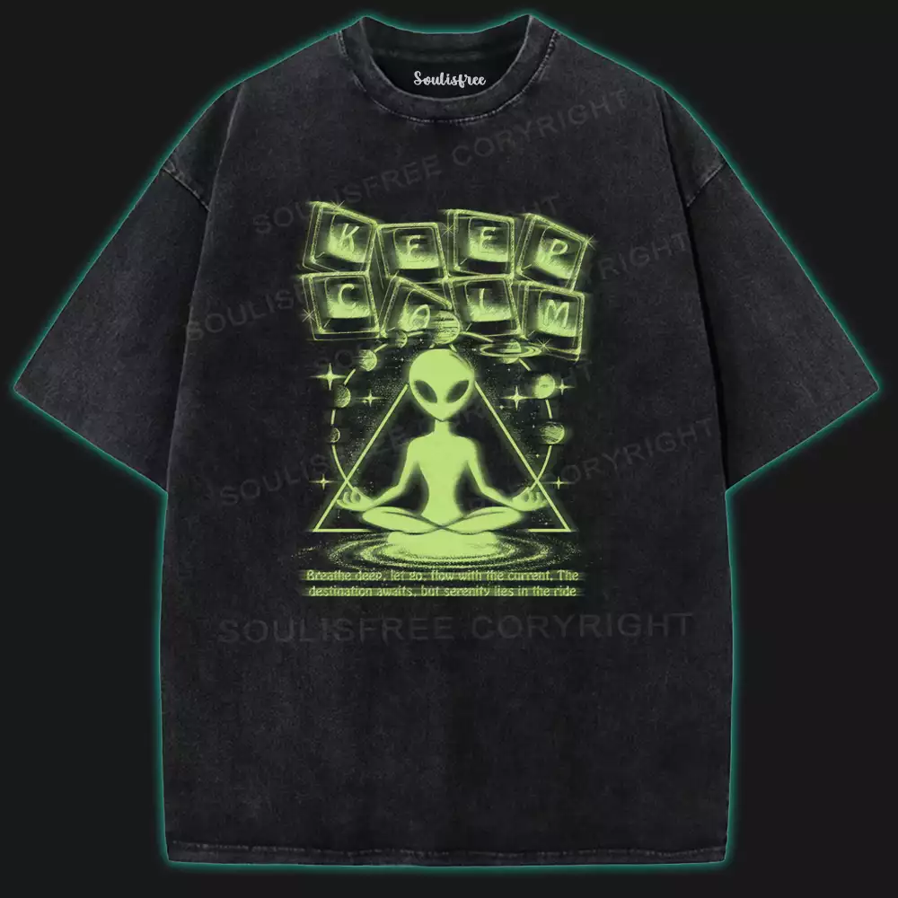 Keep Clam Washed Alien T-shirt