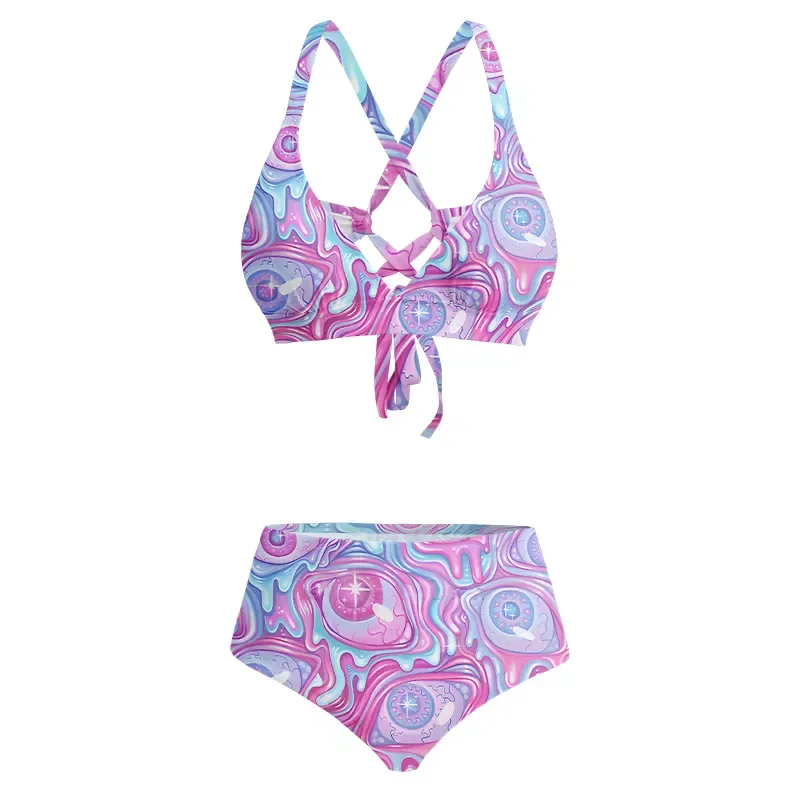 Soulisfree Pastel Flow Ocular Glitch Cross Bikini