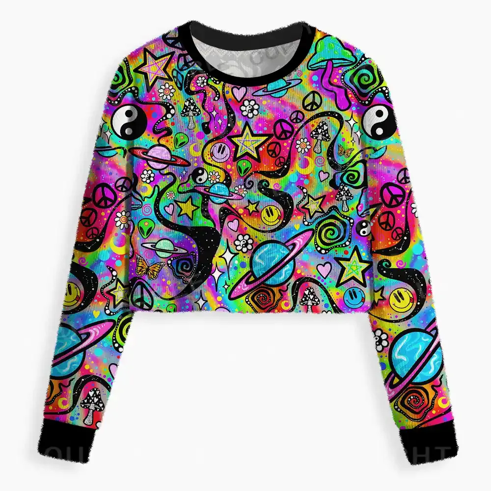 Psychedelic Symbol Collage Ugly Christmas Sweater