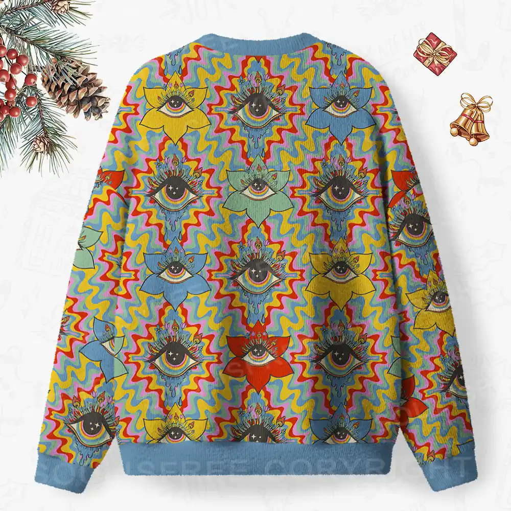 Occult Chromatic Ocular Ugly Christmas Knit Sweatshirt