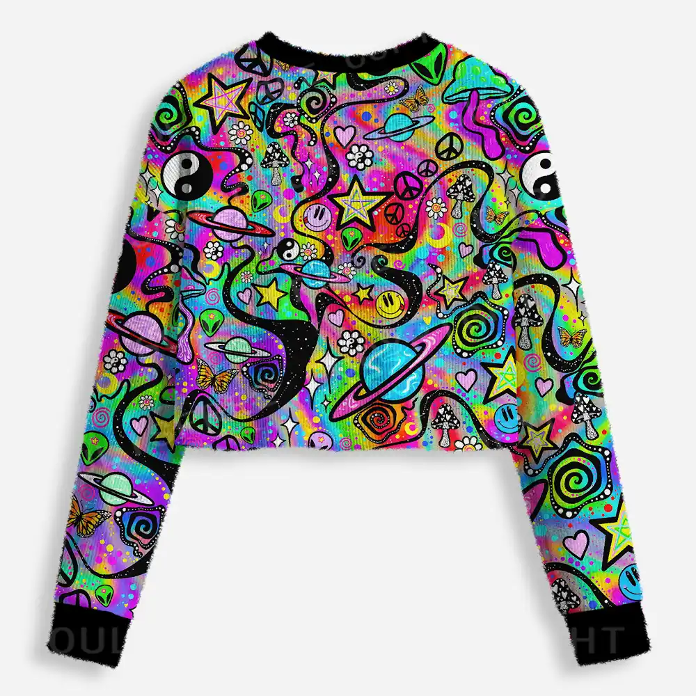 Psychedelic Symbol Collage Ugly Christmas Sweater