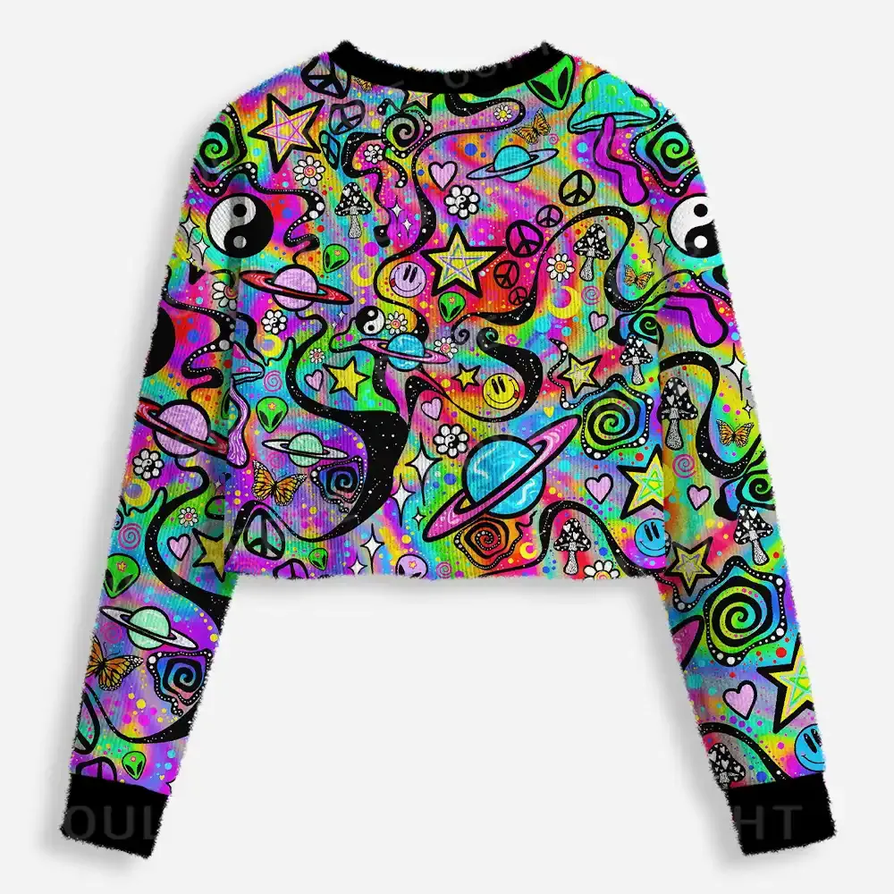 Psychedelic Symbol Collage Ugly Christmas Sweater