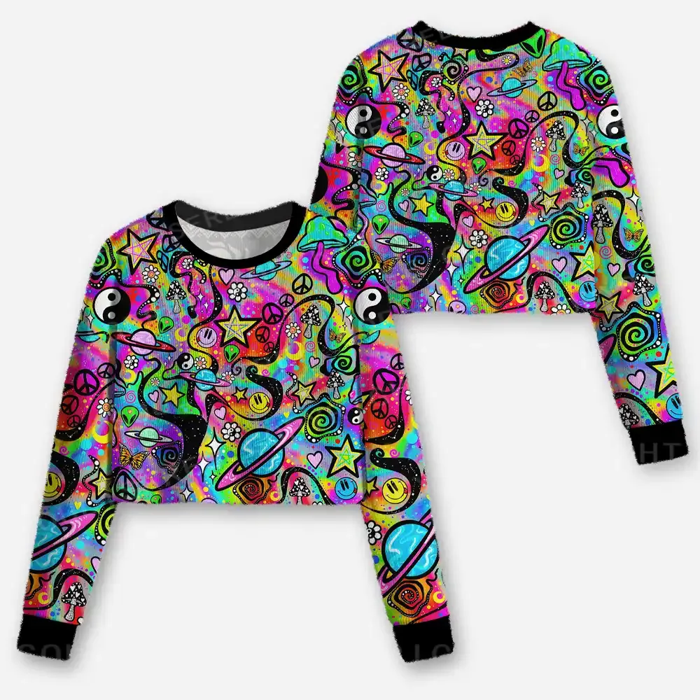 Psychedelic Symbol Collage Ugly Christmas Sweater