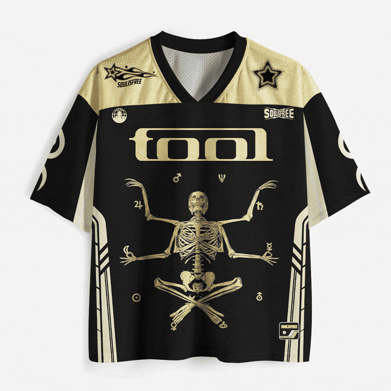 Soulisfree Golden Aura Cyber-Occult Mesh Jersey