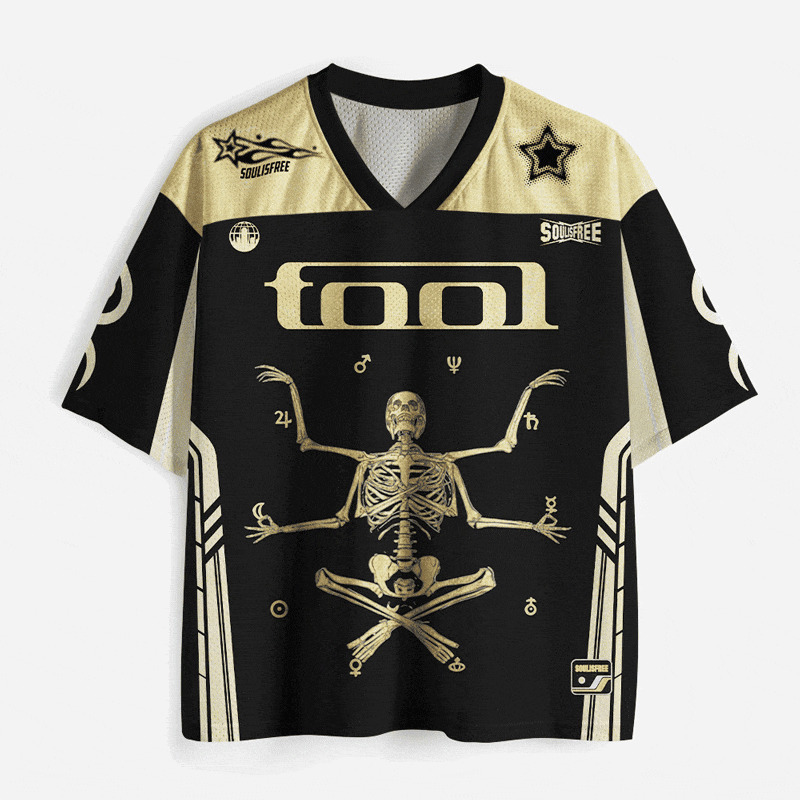 Soulisfree Golden Aura Cyber-Occult Mesh Jersey