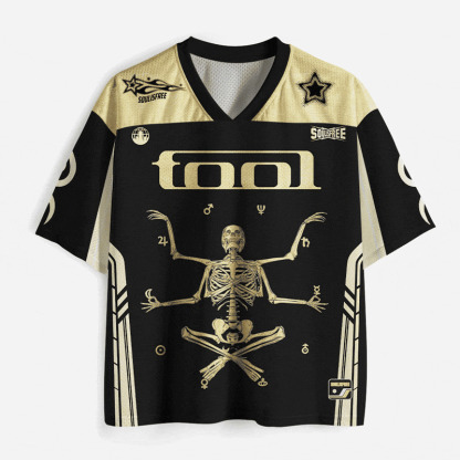 Soulisfree Golden Aura Cyber-Occult Mesh Jersey