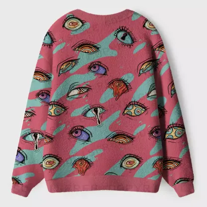 Chromatic Ocular Tapestry Ugly Cardigan Sweaters