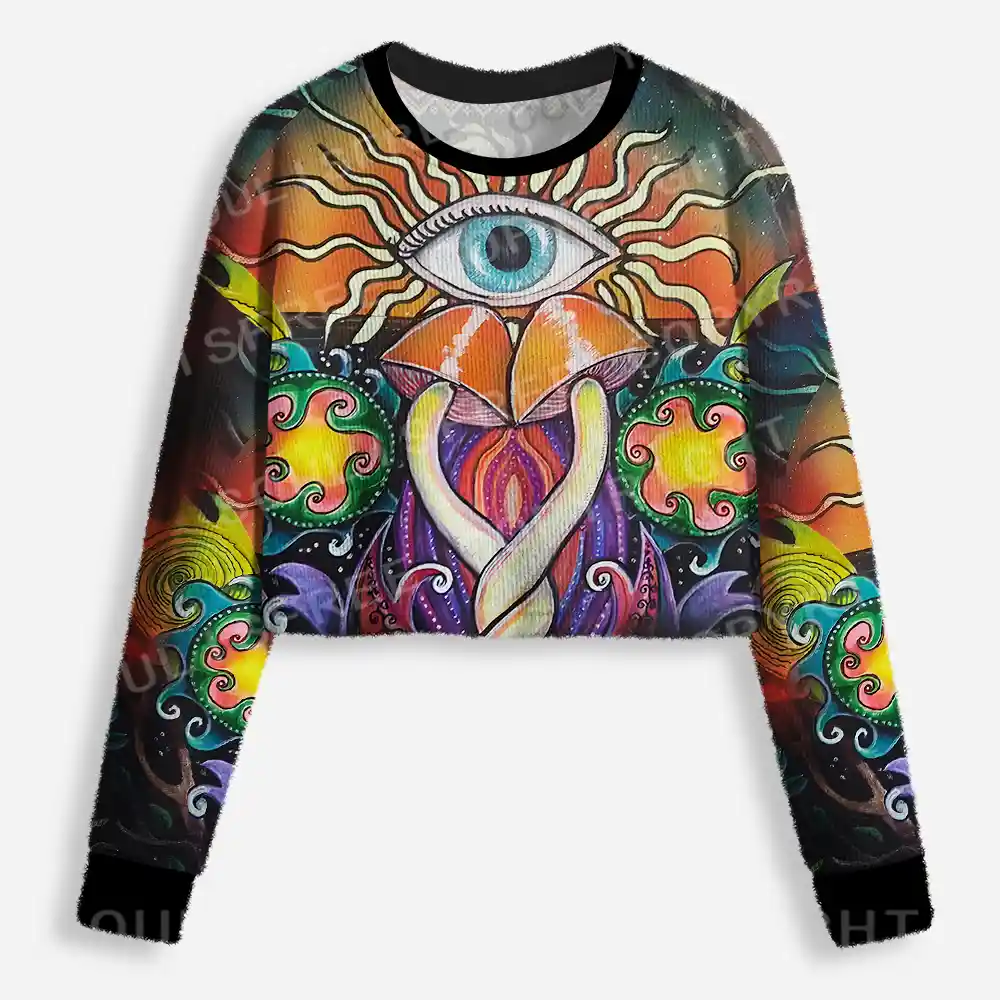 Energy Flow and Eye Vision Cropped Ugly Christmas Sweater