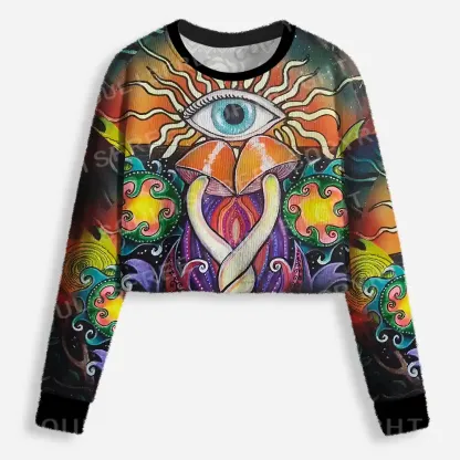 Energy Flow and Eye Vision Cropped Ugly Christmas Sweater