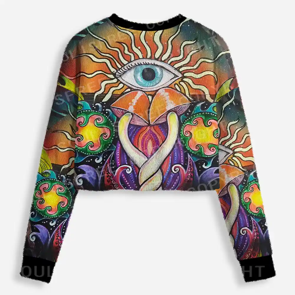 Energy Flow and Eye Vision Cropped Ugly Christmas Sweater
