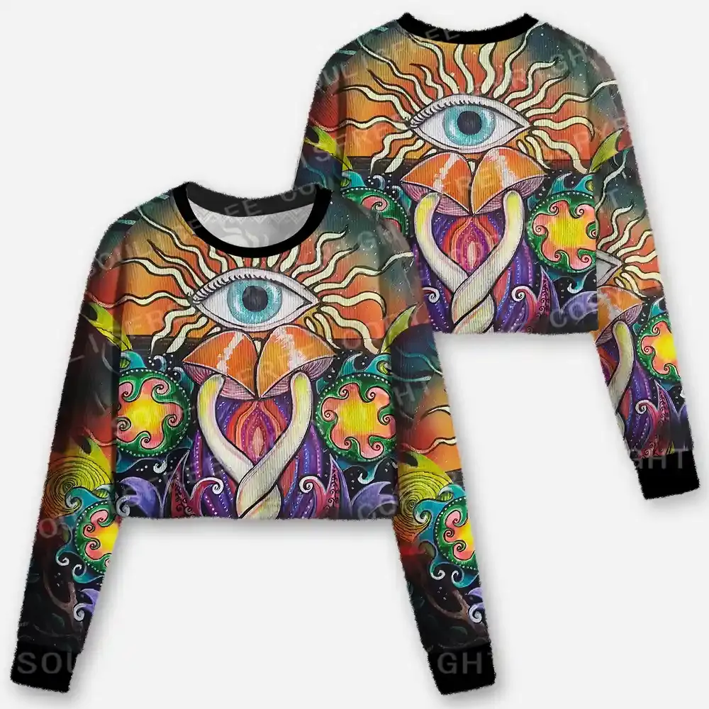 Energy Flow and Eye Vision Cropped Ugly Christmas Sweater