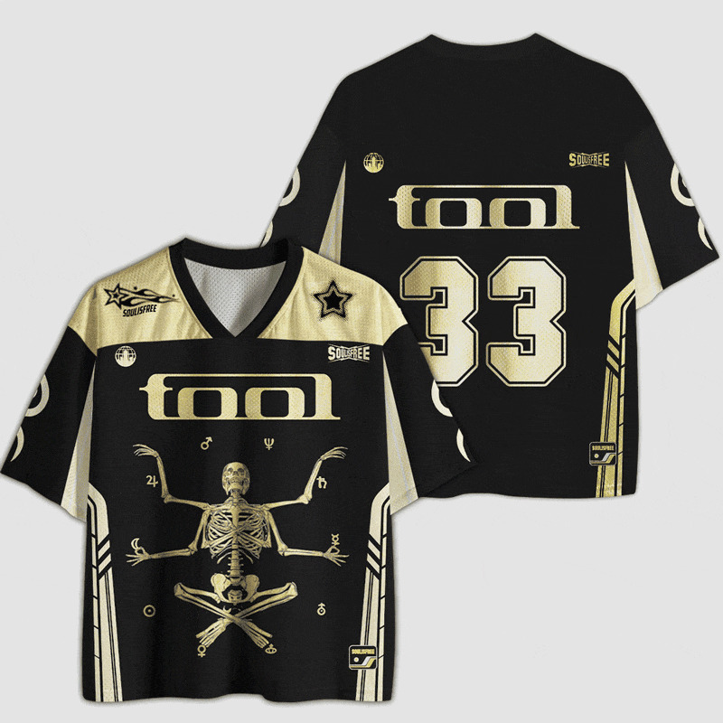 Soulisfree Golden Aura Cyber-Occult Mesh Jersey