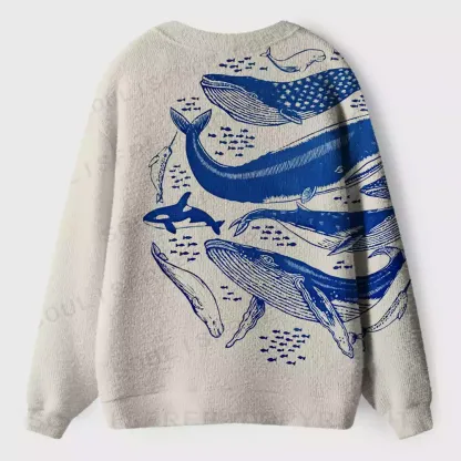 Marine Life Mural Ugly Cardigan Sweaters