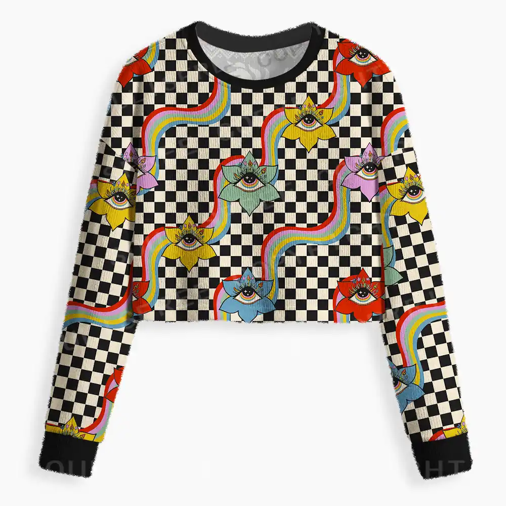 Cosmic Eye Garden Cropped Ugly Christmas Sweater