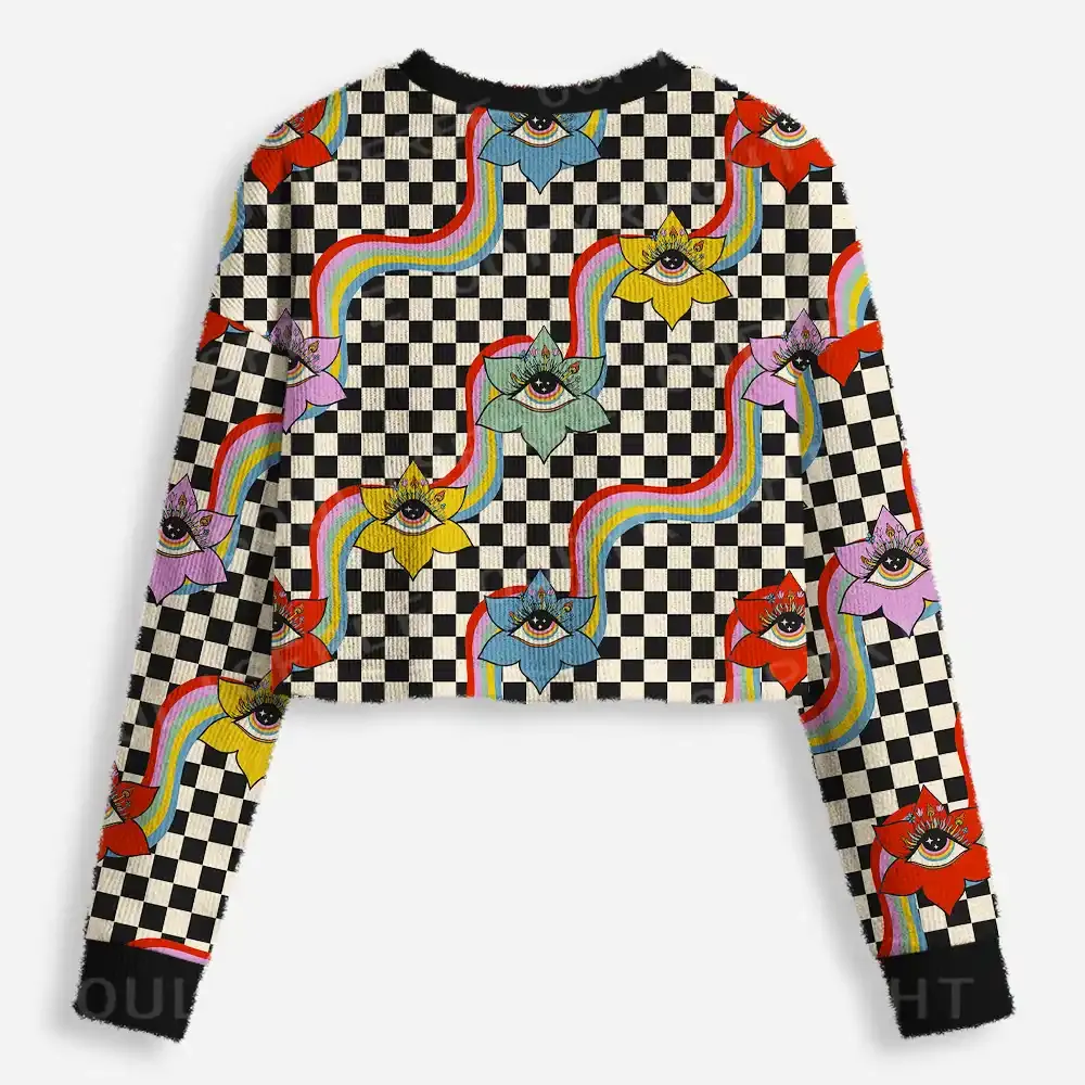 Cosmic Eye Garden Cropped Ugly Christmas Sweater