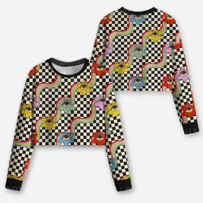 Cosmic Eye Garden Cropped Ugly Christmas Sweater