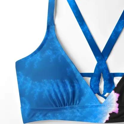 Soulisfree Cosmic Nebula Edge Glitch Cross Bikini