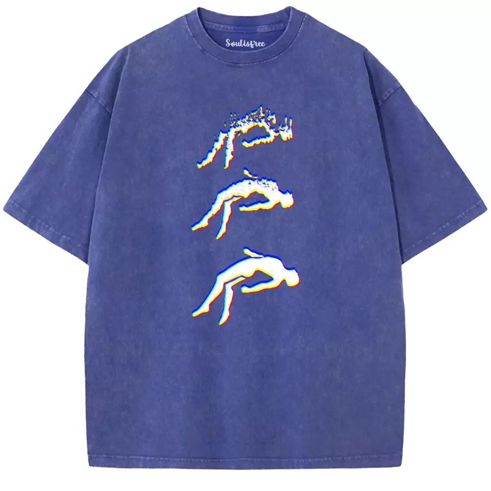Soulisfree  GLITCH Falling Into Void Washed Tee