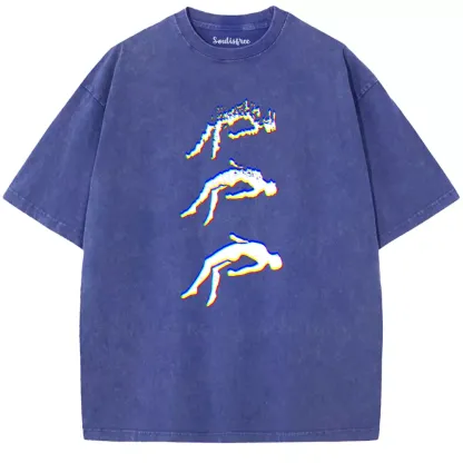 Soulisfree  GLITCH Falling Into Void Washed Tee