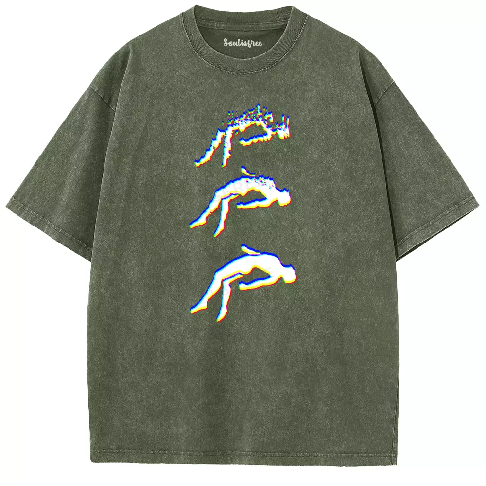 Soulisfree  GLITCH Falling Into Void Washed Tee