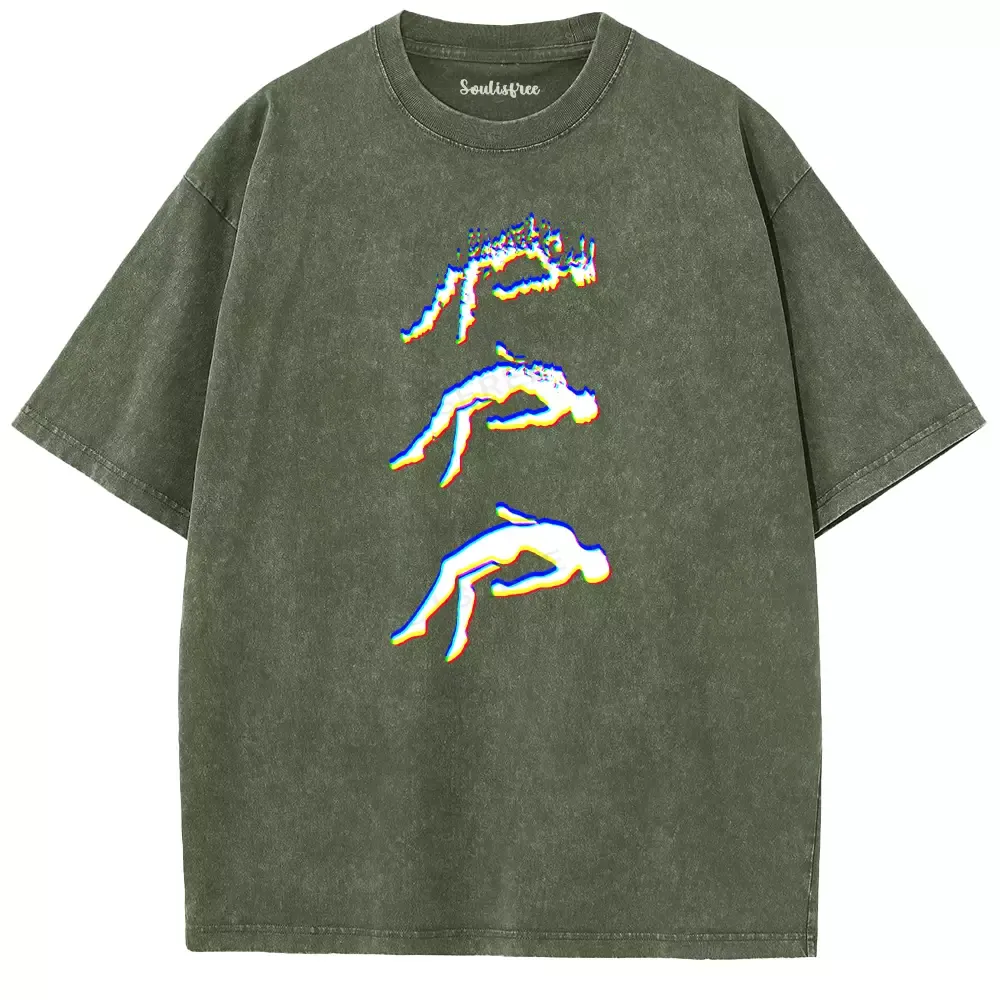 Soulisfree  GLITCH Falling Into Void Washed Tee