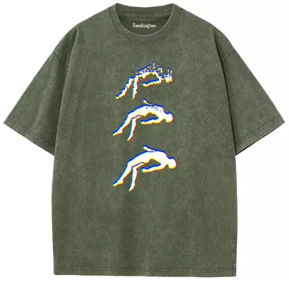 Soulisfree  GLITCH Falling Into Void Washed Tee