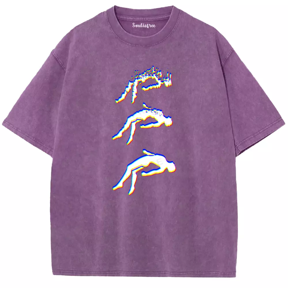 Soulisfree  GLITCH Falling Into Void Washed Tee