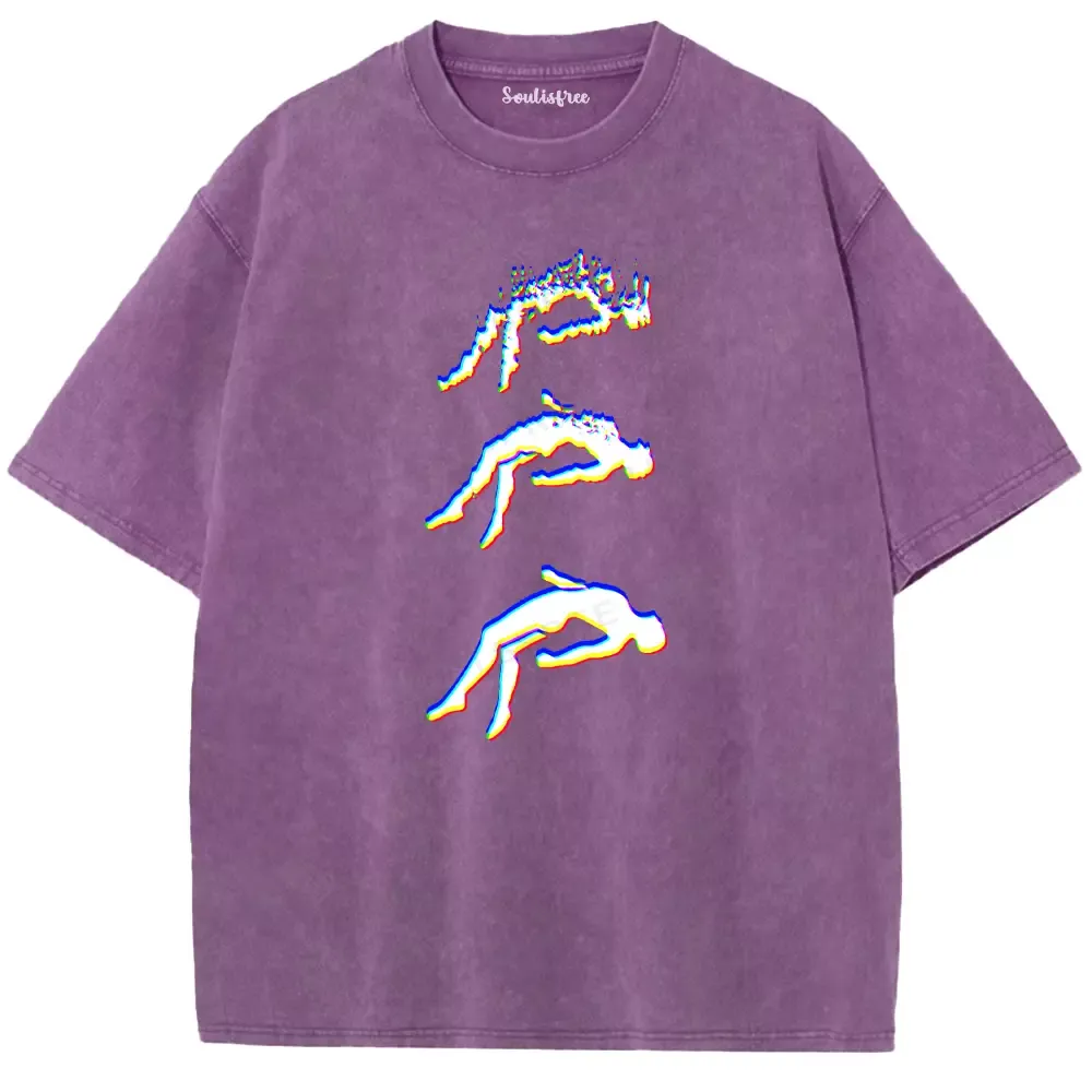 Soulisfree  GLITCH Falling Into Void Washed Tee
