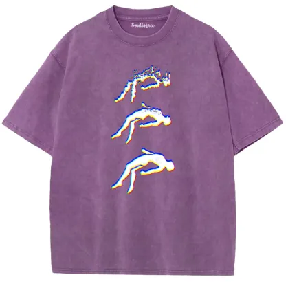 Soulisfree  GLITCH Falling Into Void Washed Tee