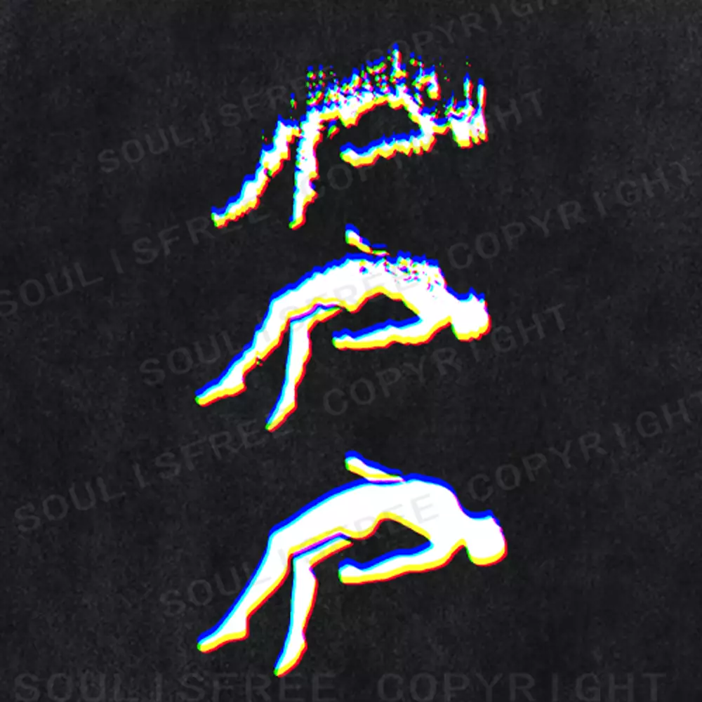Soulisfree  GLITCH Falling Into Void Washed Tee
