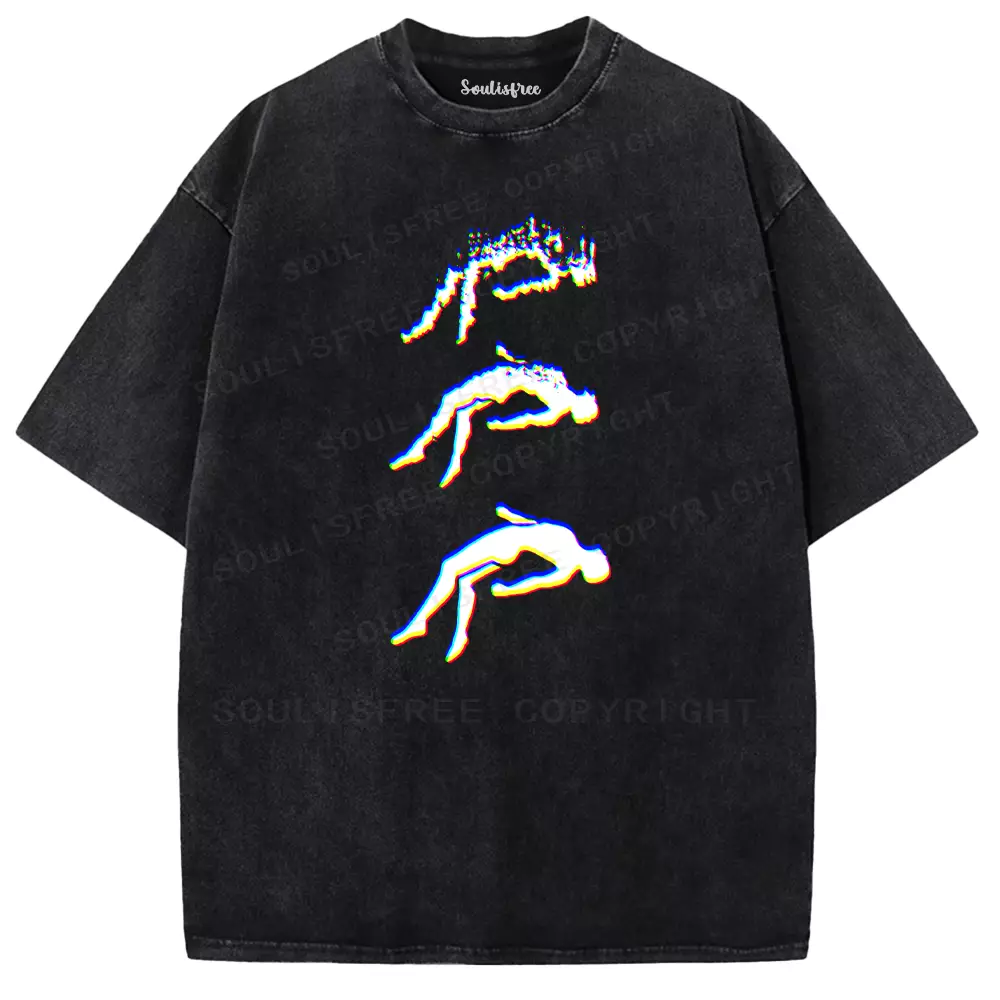 Soulisfree  GLITCH Falling Into Void Washed Tee