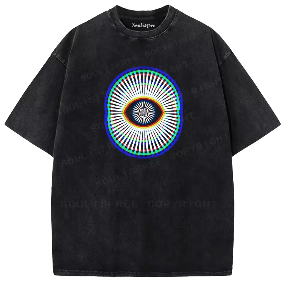 Designed Soulisfree OPTICAL ILLUSION Washed Tee
