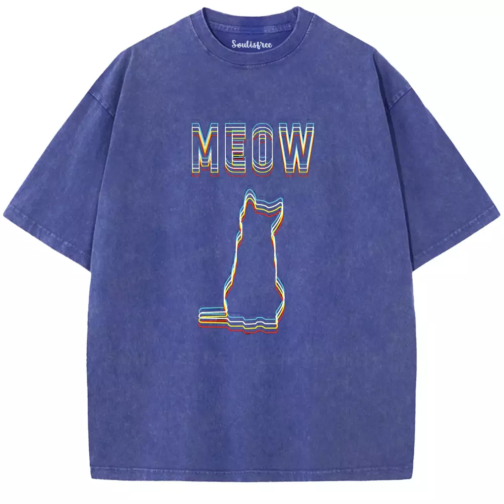 Soulisfree  ANALOG MEOW Washed Tee
