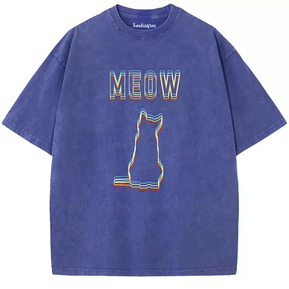 Soulisfree  ANALOG MEOW Washed Tee