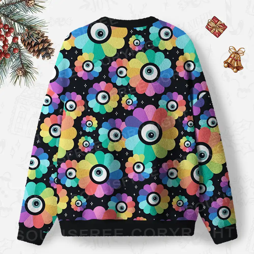 All-Seeing Bloom Ugly Christmas Knit Sweatshirt