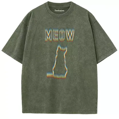 Soulisfree  ANALOG MEOW Washed Tee