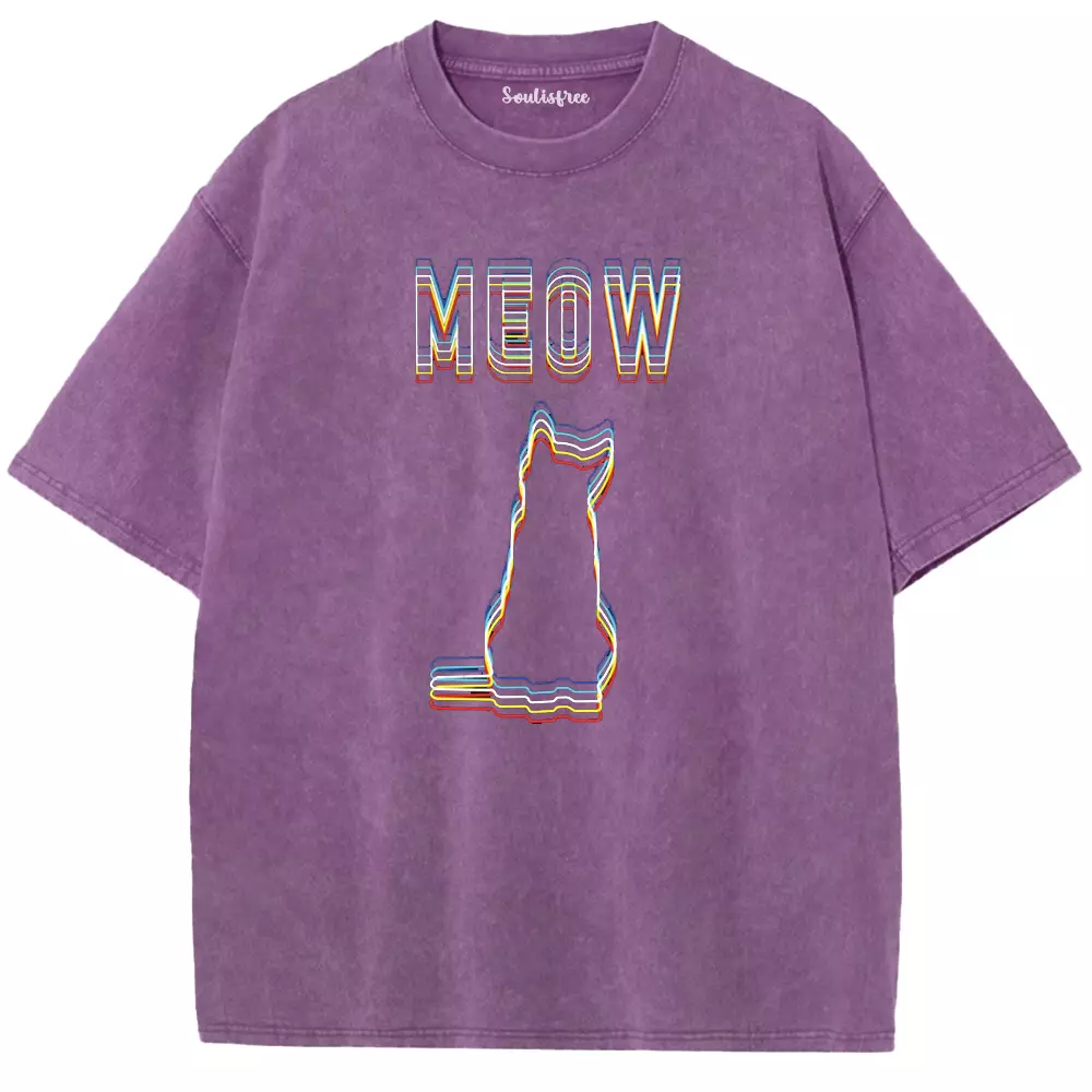 Soulisfree  ANALOG MEOW Washed Tee