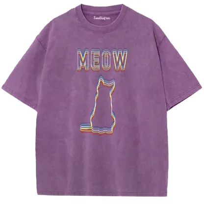 Soulisfree  ANALOG MEOW Washed Tee
