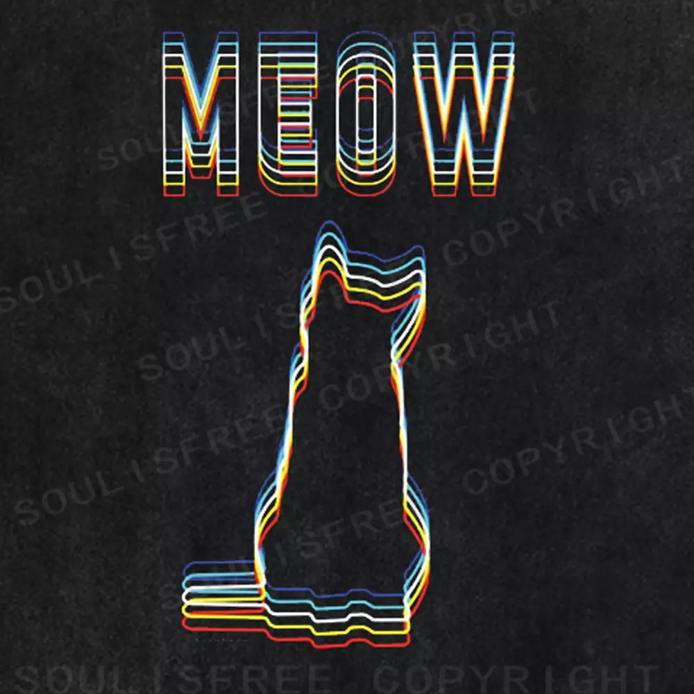 Soulisfree  ANALOG MEOW Washed Tee