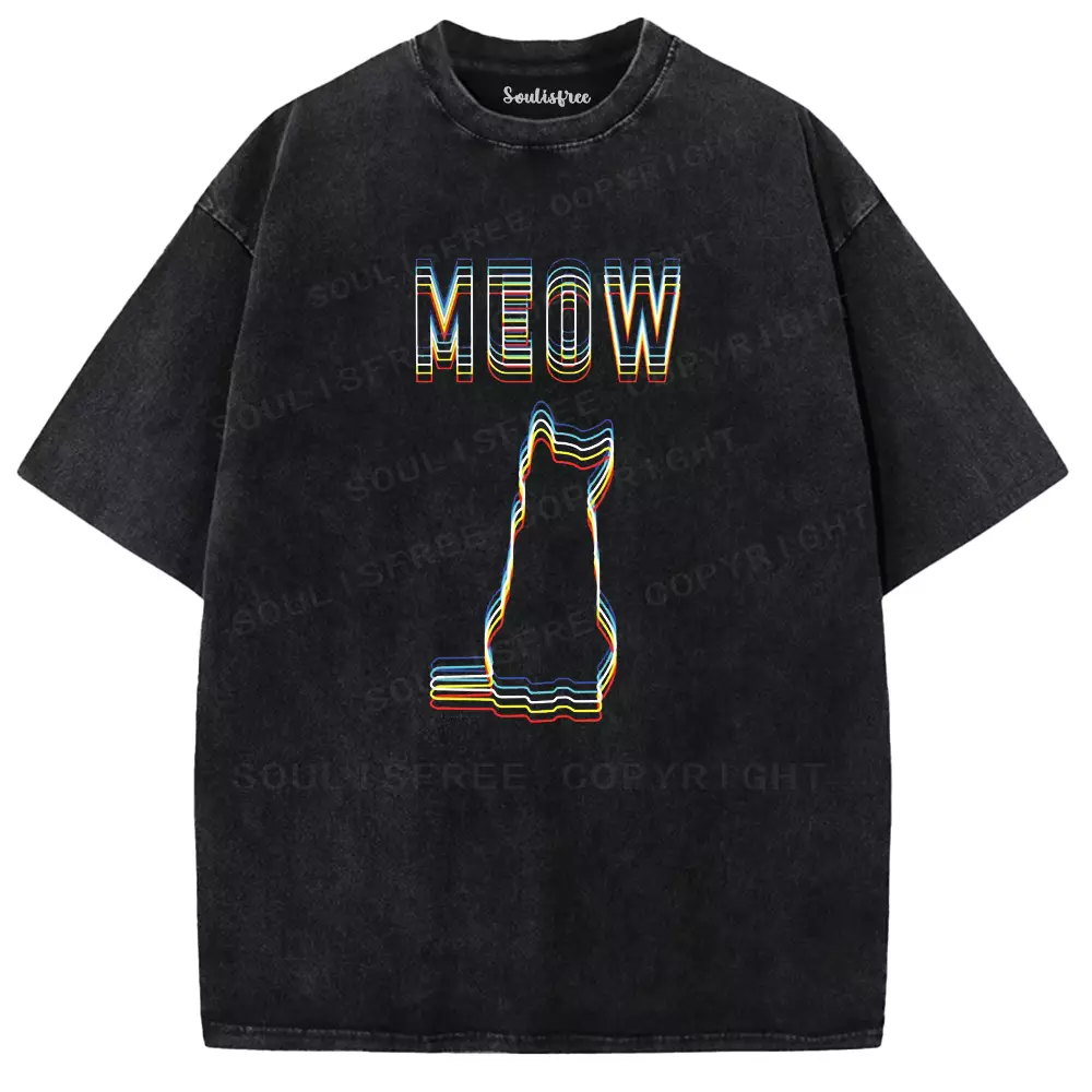 Soulisfree  ANALOG MEOW Washed Tee