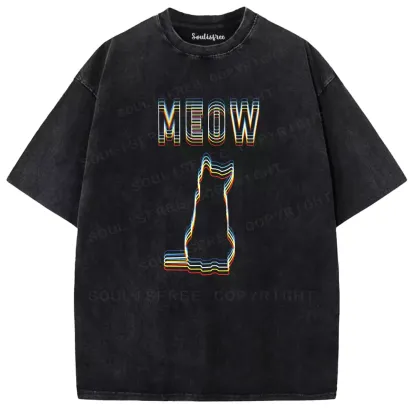 Soulisfree  ANALOG MEOW Washed Tee
