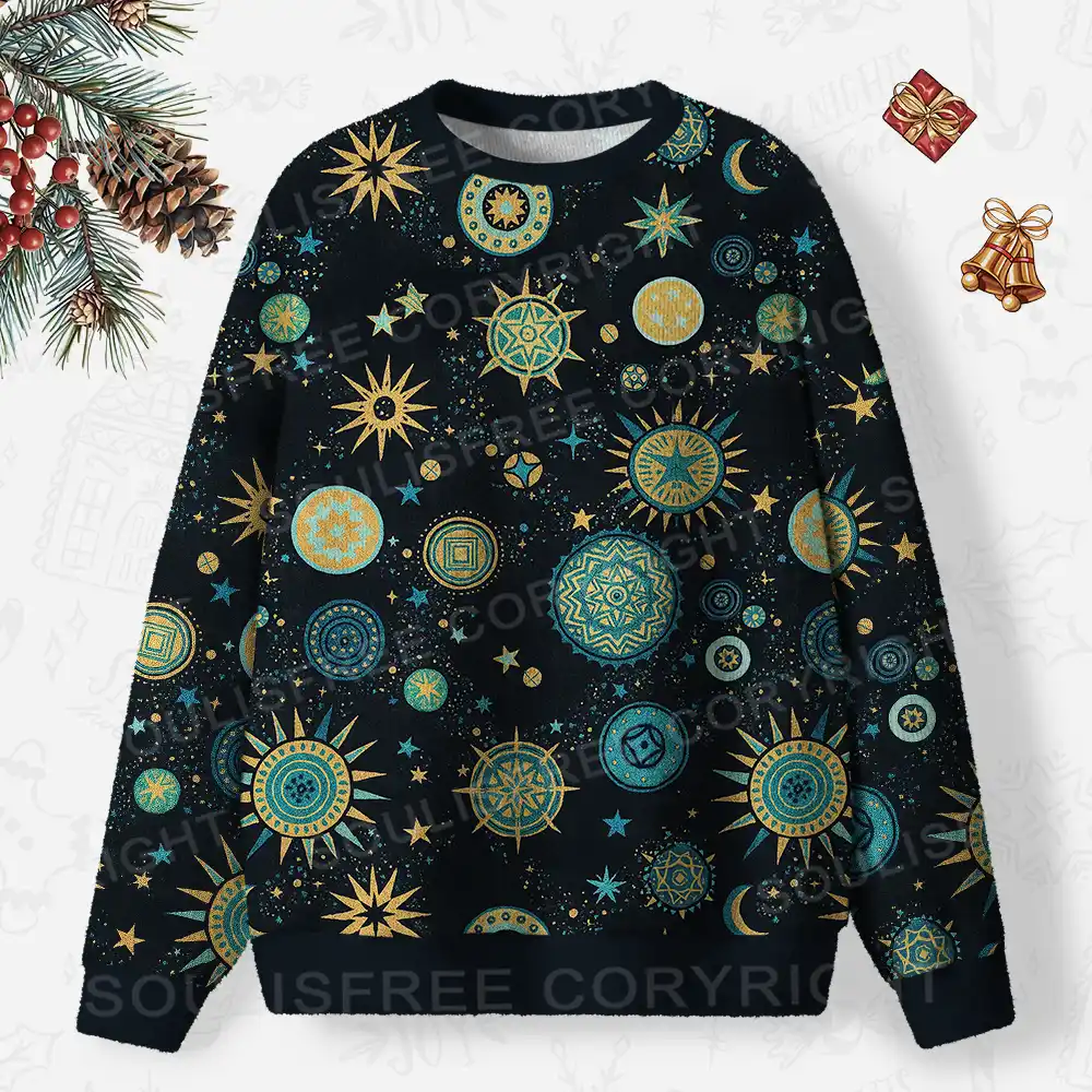Light Within the Stars Ugly Christmas Knit Sweatshirt