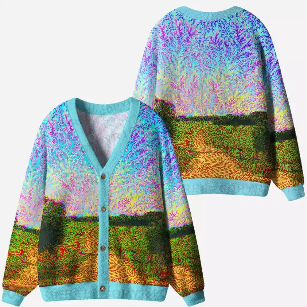 Chromatic Texture Layer Ugly Cardigan Sweaters