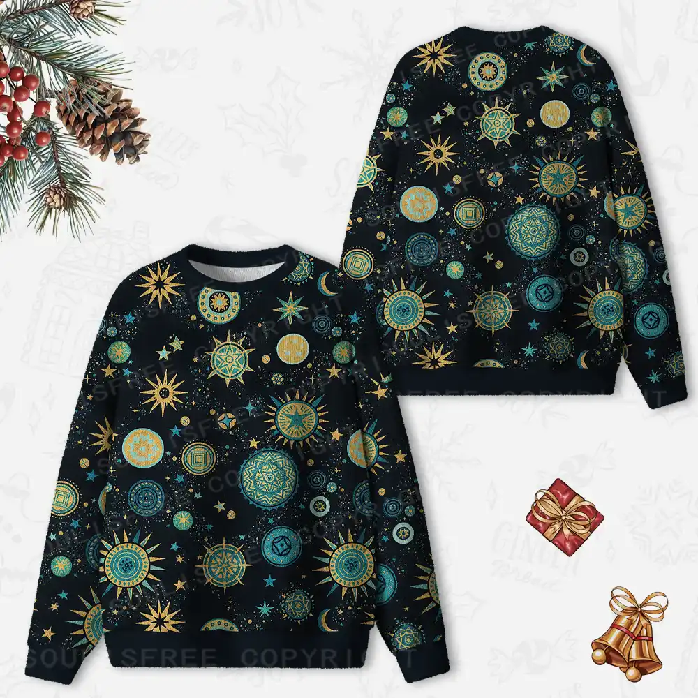 Light Within the Stars Ugly Christmas Knit Sweatshirt