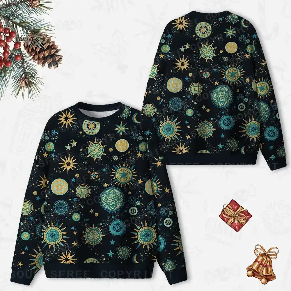 Light Within the Stars Ugly Christmas Knit Sweatshirt